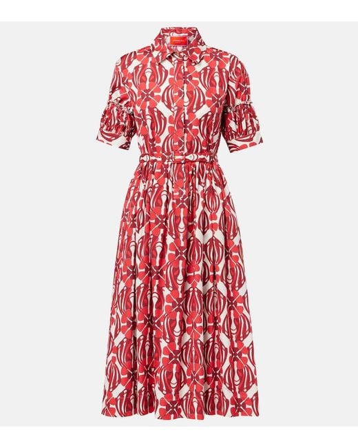 LaDoubleJ Red Libertine Printed Cotton Shirt Dress