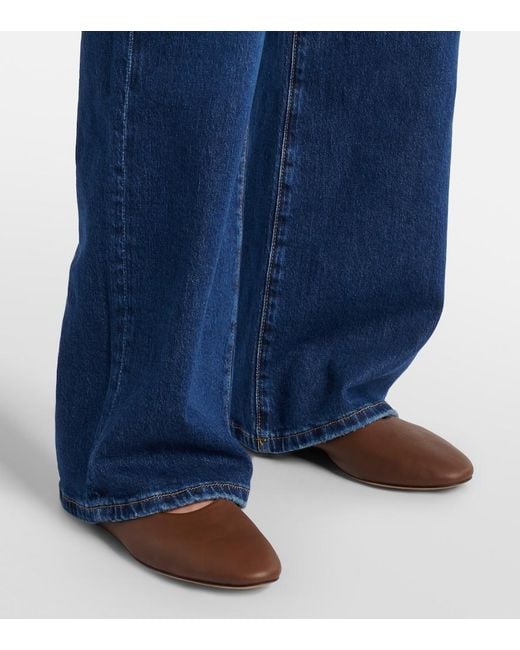 AG Jeans Blue New Baggy Mid-Rise Wide-Leg Jeans