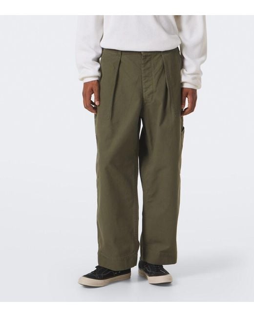A.PRESSE Green Cotton Wide-Leg Pants for men