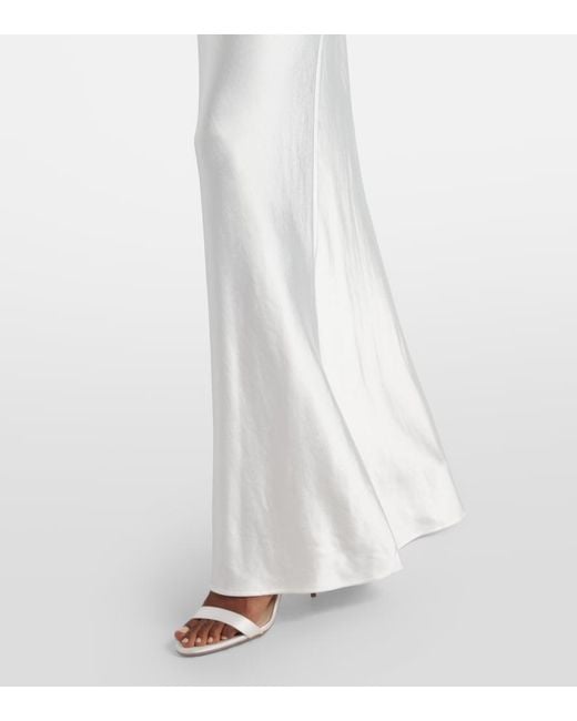Self-Portrait White Bridal Embellished Lace Satin Gown