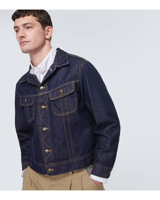 Maison Margiela Blue Cropped Denim Jacket for men