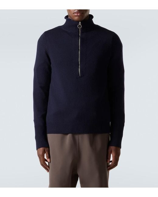 Plan C Blue Wool Turtleneck Sweater for men