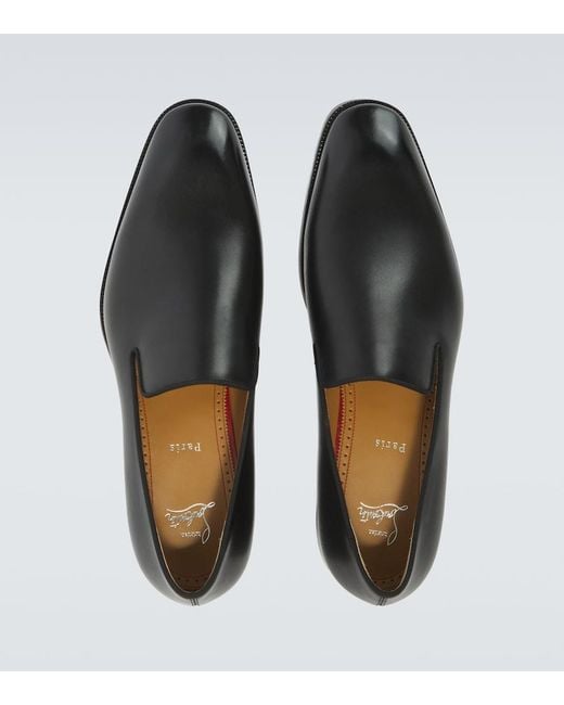 Christian Louboutin Black Danny Flex Leather Loafers for men