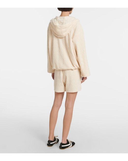 Tory Burch Natural Jacquard Cotton-Blend Terry Sweater