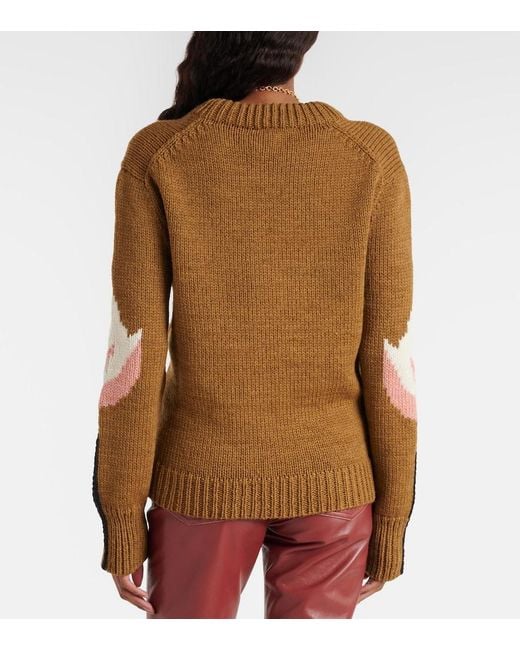 Chloé Brown Wool Jacquard Sweater