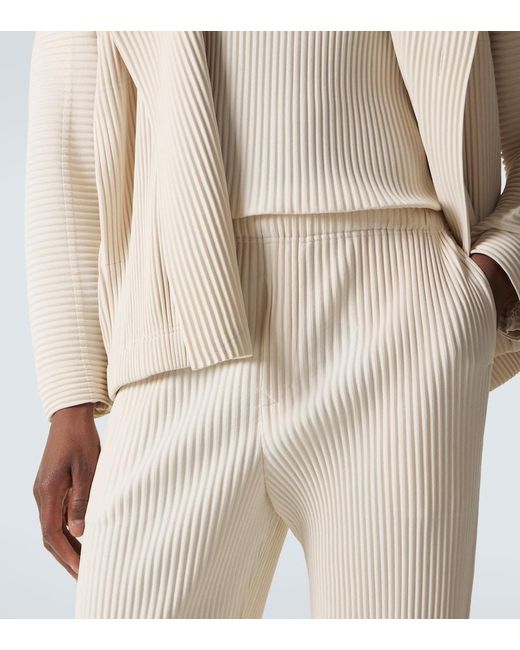 Homme Plissé Issey Miyake Natural Tuxedo Pleats Straight Pants for men