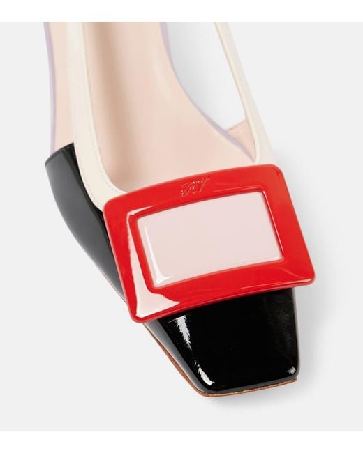 Roger Vivier Pink Belle Vivier 45 Leather Slingback Pumps