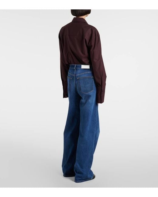 Jeans A Gamba Larga '70S A Vita Alta di Re/done in Blue