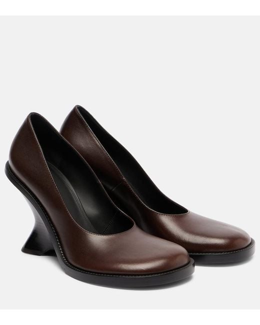 Dries Van Noten Brown 95 Leather Wedges
