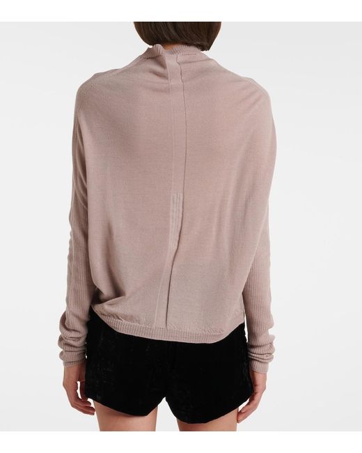 Rick Owens Pink Ls Crater Virgin Wool Sweater