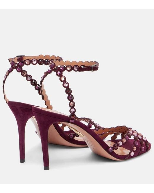 Aquazzura Pink Sandalen Tequila 85 Aus Leder Mit Kristallen