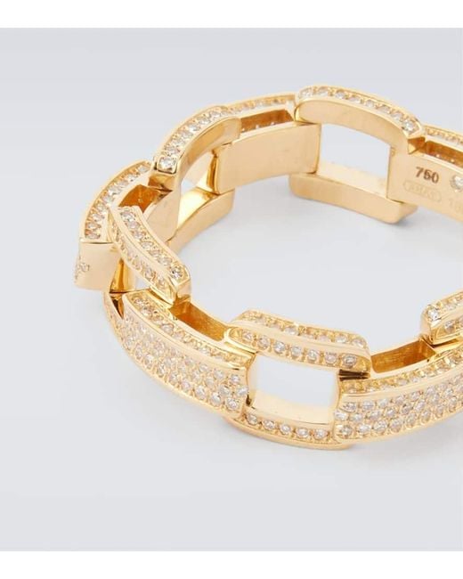 Anillo Deco Link de oro de 18 ct con diamantes SHAY de hombre de color Metallic