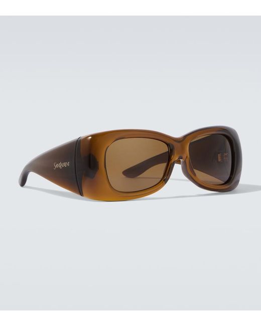 Saint Laurent Brown Sl 901 Howl Oversized Sunglasses for men