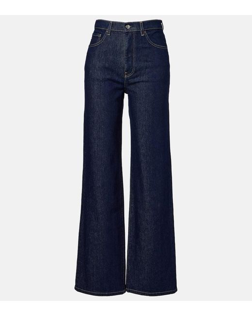 Jeans Kora A Vita Alta E Gamba Larga di AG Jeans in Blue