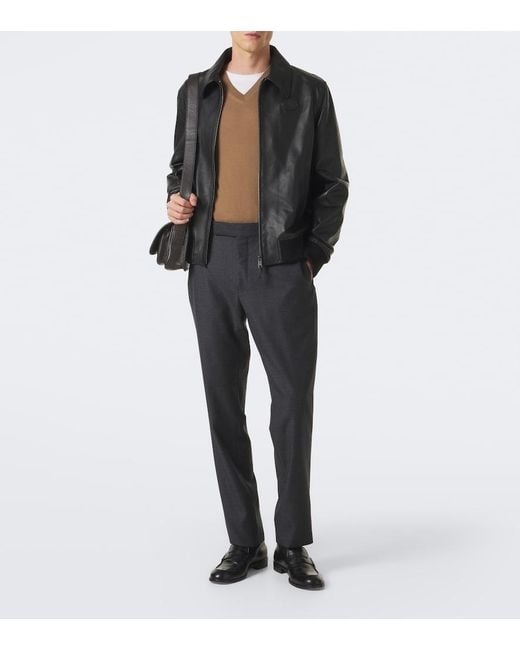 Burberry Black Bloomsbury Leather Jacket for men