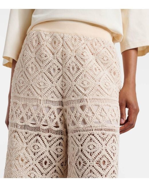 LaDoubleJ Natural Palazzo-Hose Lacey Aus Makramee