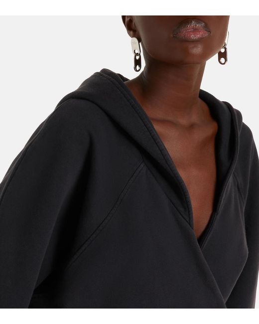 The Attico Black Cotton Jersey Sweatshirt Dress