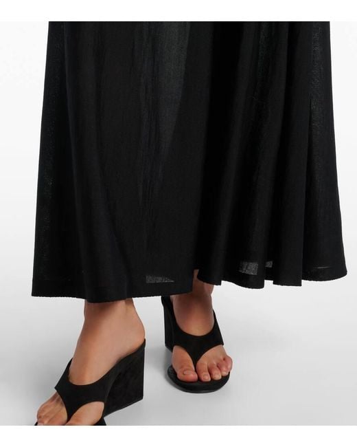 Alaïa Black Maxirock Aus Schurwolle