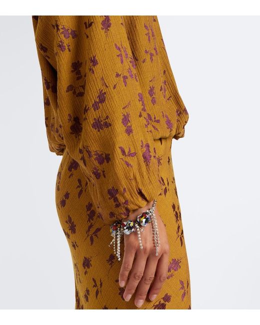 Dries Van Noten Brown Floral Blouse