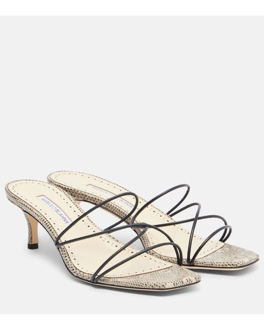 Mules Ninfe 50 En Cuir Manolo Blahnik en coloris Metallic