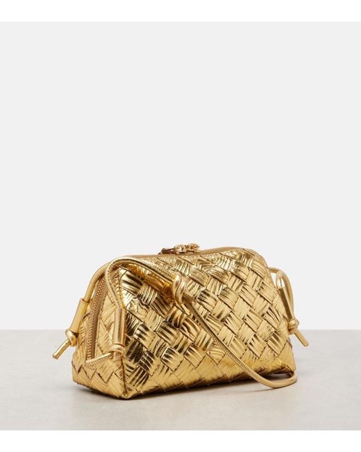 Bottega Veneta Concert Intrecciato Metallic Leather Pouch