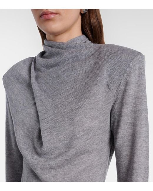 The Attico Gray Virgin Wool Turtleneck Sweater