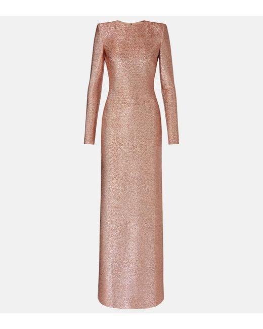 Oscar de la Renta Pink Lame Gown