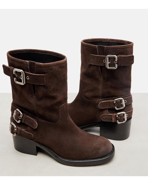 Chloé Brown Dakota Suede Biker Boots