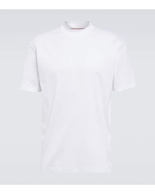 Loro Piana White Cotton Jersey T-Shirt for men