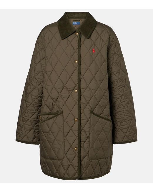Polo Ralph Lauren Green Quilted Corduroy-Trimmed Jacket