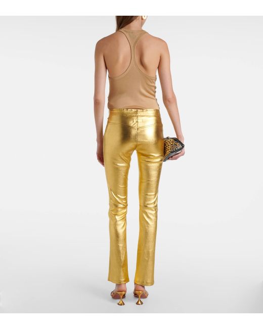 Stouls Natural Jp Long Metallic Leather Slim Pants