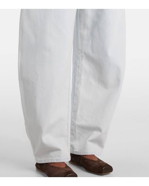 Alaïa White Low-Rise Barrel-Leg Jeans
