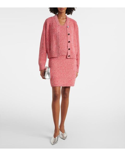 Ferragamo Pink Cotton-Blend Miniskirt