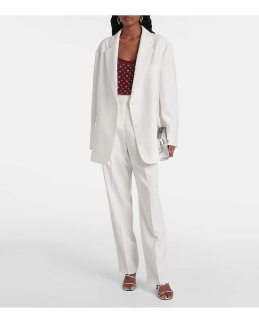 Frankie Shop White Bea High-Rise Straight Pants