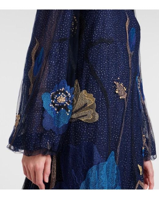 Caftan Bordado Costarellos de color Blue