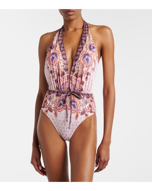 Alexandra Miro Pink Willow Printed Swimsuit