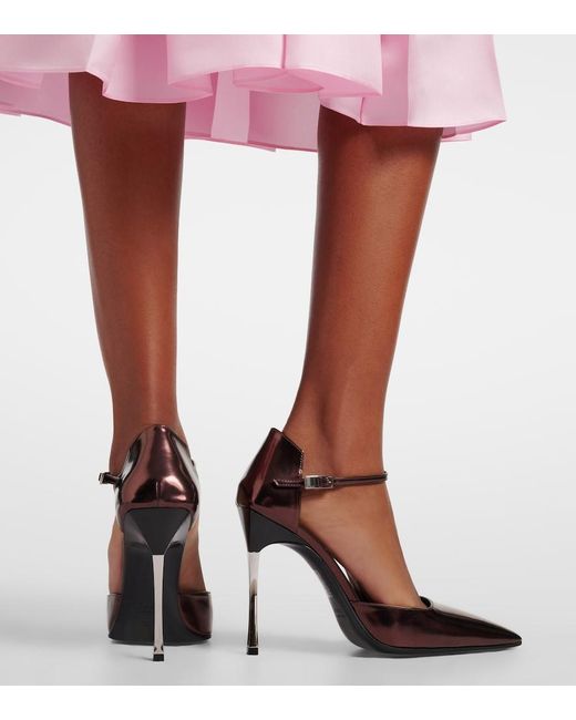 Gucci Brown Bombshell Metallic Leather Pumps