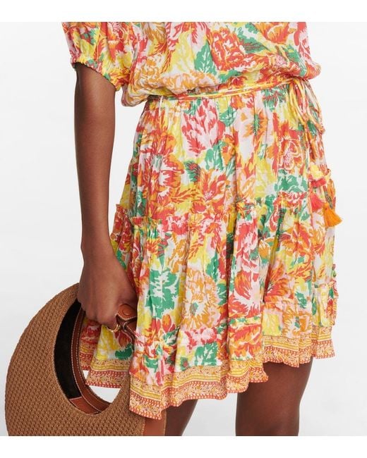 Poupette Orange Bona Tiered Minidress