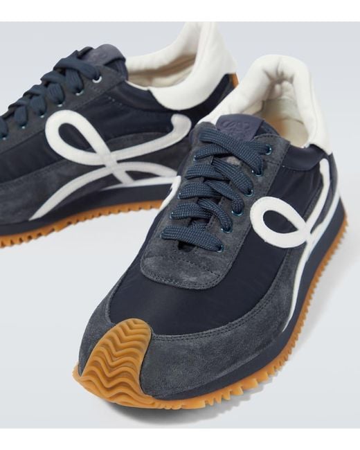Sneakers Flow Runner con suede di Loewe in Blue da Uomo