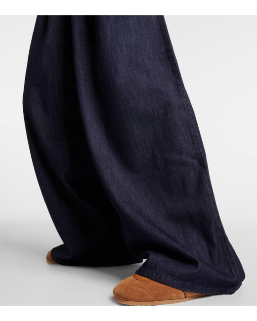 Dries Van Noten Blue High-rise Wide-leg Jeans