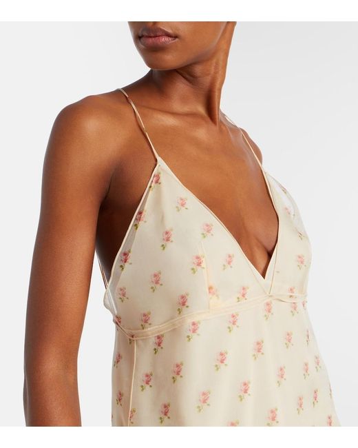 Khaite Natural Timy Floral Silk Organza Camisole