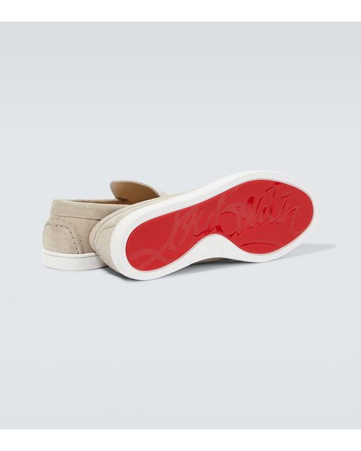 Mocassins Varsiboat En Daim Embosse Christian Louboutin pour homme en coloris White
