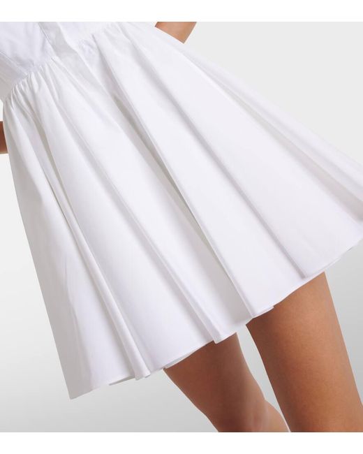 Alaïa White Cotton Poplin Skater Dress