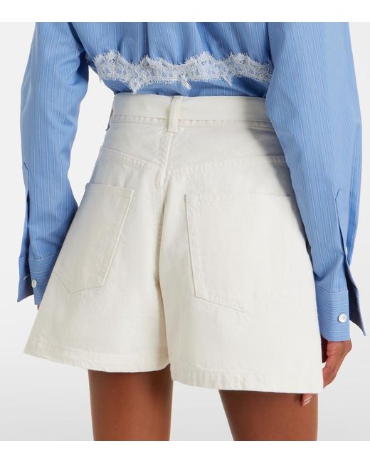 Sacai Natural Paneled Denim Shorts