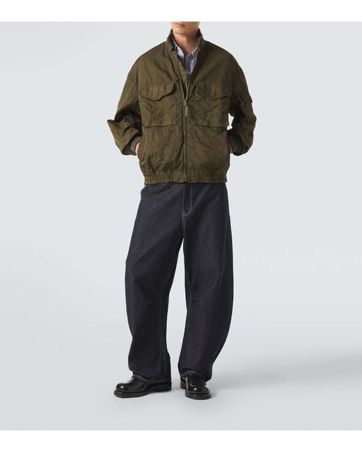 Comme des Garçons Green Zip-Up Bomber Jacket for men
