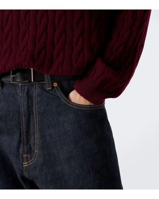 Lisa Yang Red Oskar Cable-Knit Cashmere Sweater for men