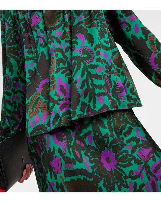 Velvet Green Bedruckte Bluse Reeve aus Satin