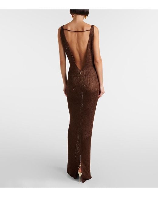 Bananhot Brown Sunny Sequined Maxi Dress