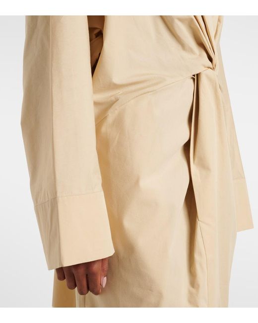 TOVE Natural Ailin Draped Cotton Midi Dress