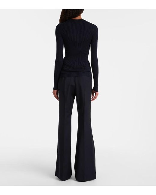 Gabriela Hearst Blue Browning Cashmere And Silk Sweater